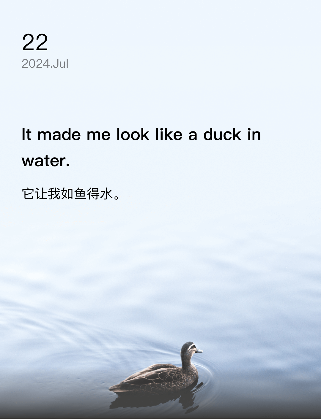 It made me look like a duck in water.