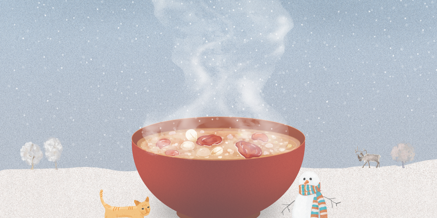 「2025-01-07」In the heart of winter, warmth is found in a bowl of porridge.美图壁纸